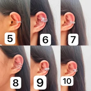 گوشواره بدون سوراخ استیل مدل جواهری رنگ ثابت