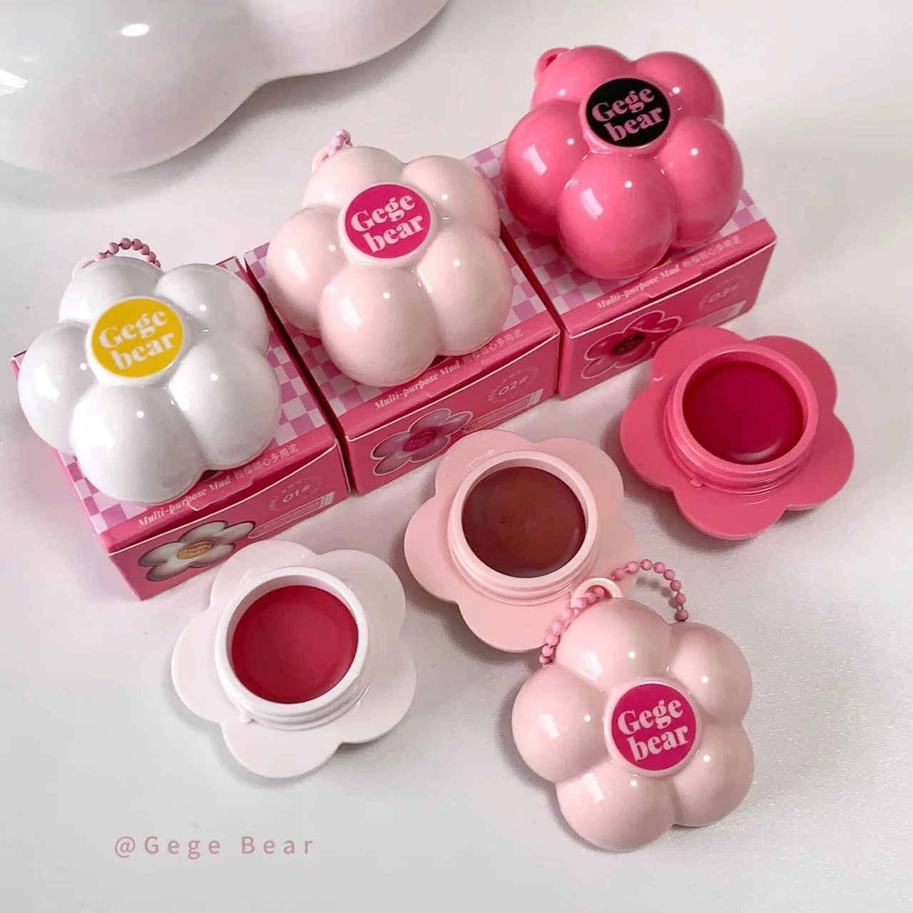 مربای لب و گونه خمیری طرح گل GeGe Bear